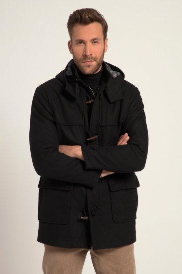 JP1880 Dufflecoat Water-repellent Black - Jakker - Jakker i store størrelser, 2XL- 12XL