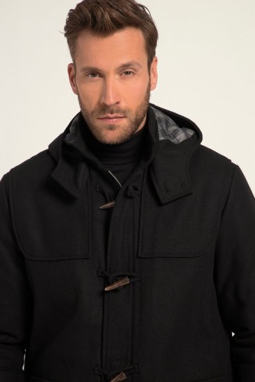 JP1880 Dufflecoat Water-repellent Black - Jakker - Jakker i store størrelser, 2XL- 12XL
