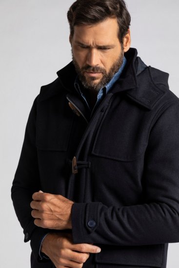 JP1880 Duffle Coat Water Repellent with Detachable Hood Navy - Jakker - Jakker i store størrelser, 2XL- 12XL