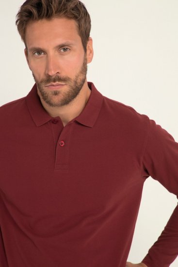 JP1880 Polo Shirt Long Sleeve Piqué Red - Polotrøjer - Polotrøjer 2XL-8XL