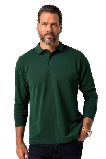JP1880 Polo Shirt Long Sleeve Pique Dark Green - Polotrøjer - Polotrøjer 2XL-8XL