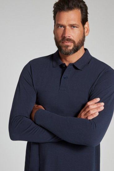 JP1880 799230 Langærmet poloshirt Mørkeblå - Polotrøjer - Polotrøjer 2XL-8XL
