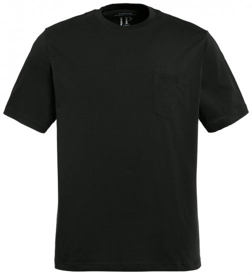 JP1880 799997 T-shirt med brystlomme Sort - T-shirts - T-shirts i store størrelser - 2XL-14XL
