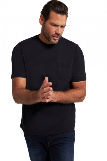 JP1880 799997 T-shirt med brystlomme Sort - T-shirts - T-shirts i store størrelser - 2XL-14XL