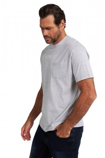 JP1880 799997 T-shirt med brystlomme Gråmeleret - T-shirts - T-shirts i store størrelser - 2XL-14XL