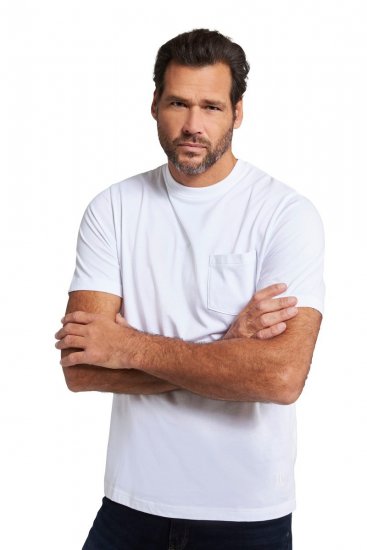 JP1880 799997 T-shirt med brystlomme Hvid - T-shirts - T-shirts i store størrelser - 2XL-14XL