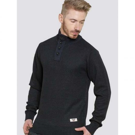 D555 Zane Sweater Navy - Trøjer og hættetrøjer - Trøjer og Hættetrøjer i store størrelser - 2XL-14XL