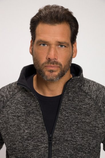 JAY-PI Knitted Fleece Jacket Gray - Jakker - Jakker i store størrelser, 2XL- 12XL