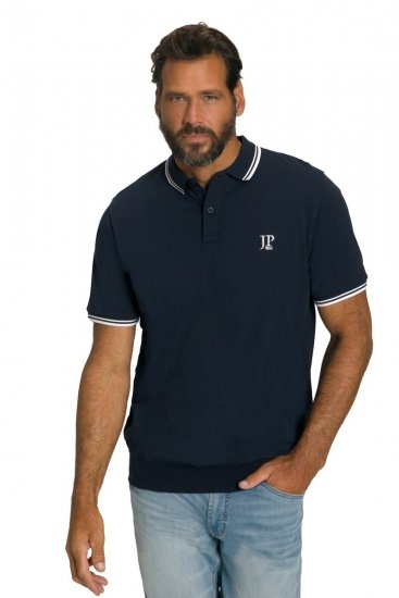 JP1880 802789 Poloshirt med hvid kontrastkrave Mørkeblå - Polotrøjer - Polotrøjer 2XL-8XL