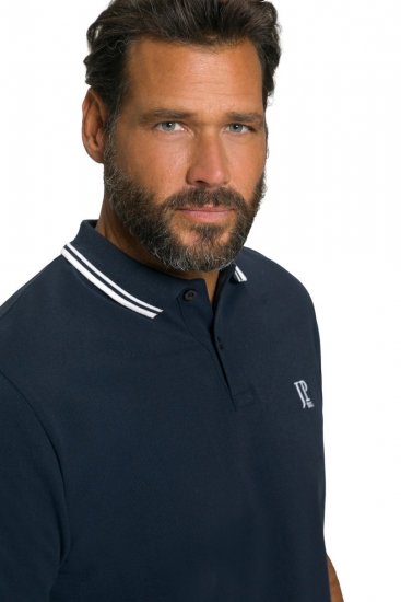 JP1880 802789 Poloshirt med hvid kontrastkrave Mørkeblå - Polotrøjer - Polotrøjer 2XL-8XL