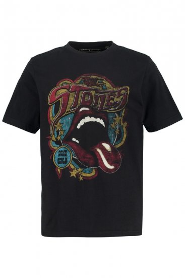 JP1880 Rolling Stones Graphic Band T-Shirt Black - T-shirts - T-shirts i store størrelser - 2XL-14XL