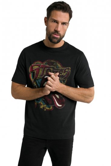 JP1880 Rolling Stones Graphic Band T-Shirt Black - T-shirts - T-shirts i store størrelser - 2XL-14XL