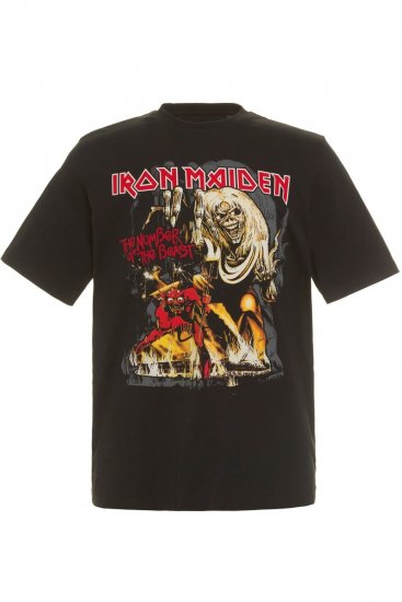 JP1880 Iron Maiden - Number of the Beast Graphic Comfort Fit Band T-Shirt Black - T-shirts - T-shirts i store størrelser - 2XL-14XL