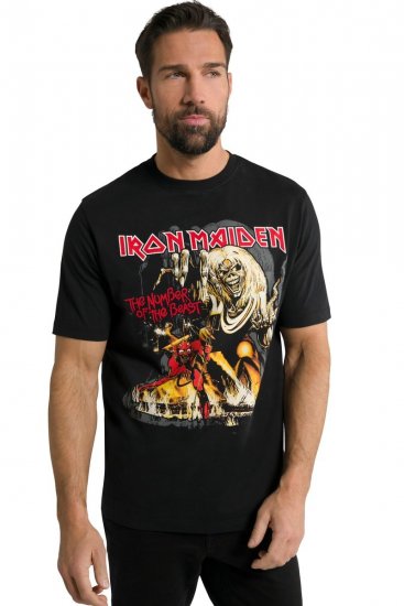 JP1880 Iron Maiden - Number of the Beast Graphic Comfort Fit Band T-Shirt Black - T-shirts - T-shirts i store størrelser - 2XL-14XL