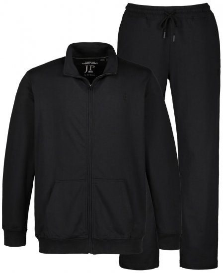JP1880 802933 Sweatsæt med jakke og bukser Sort - Tracksuits - Tracksuits i store størrelser til mænd