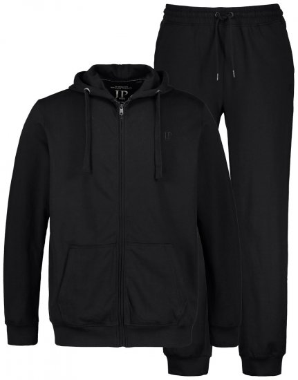 JP1880 802934 Sweatsæt med hættejakke og bukser Sort - Tracksuits - Tracksuits i store størrelser til mænd