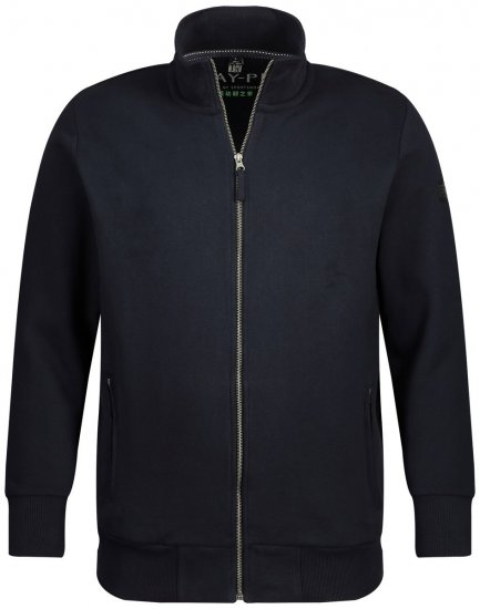 Jay-Pi 804180 Sweatjakke med høj krave Mørkeblå - Trøjer og hættetrøjer - Trøjer og Hættetrøjer i store størrelser - 2XL-14XL