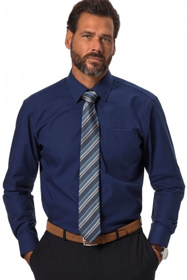 JP1880 Shirt Business Long Sleeve Navy - Skjorter - Skjorter til store mænd 2XL- 8XL