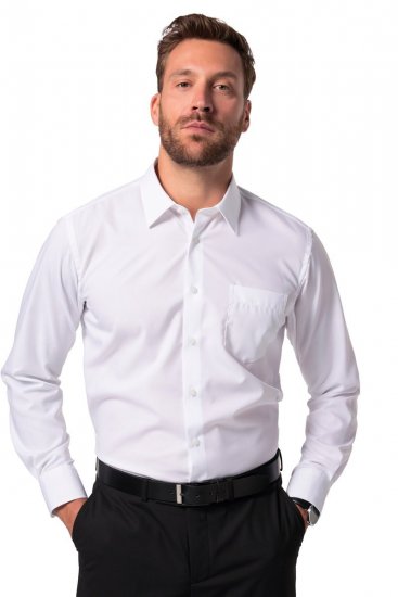JP1880 804890 Langærmet strygefri Business-skjorte Hvid - Skjorter - Skjorter til store mænd 2XL- 8XL