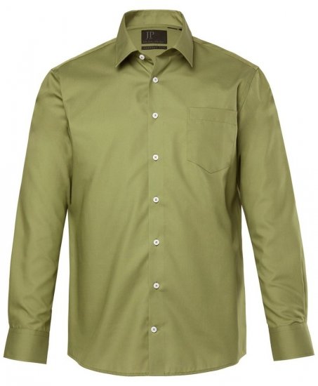 JP1880 Shirt Business Long Sleeve Green - Skjorter - Skjorter til store mænd 2XL- 8XL