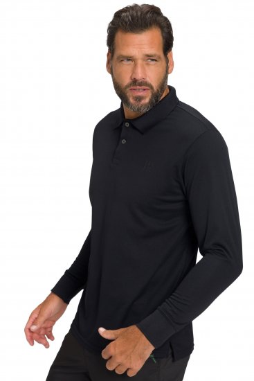 JP1880 Jay-Pi QuickDry Long Sleeve Golf Polo Shirt Black - Sportstøj & outdoor - Sportstøj i store størrelser til mænd