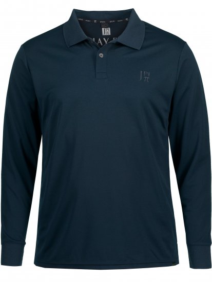 JP1880 Jay-Pi QuickDry Long Sleeve Golf Polo Shirt Navy Blue - Sportstøj & outdoor - Sportstøj i store størrelser til mænd