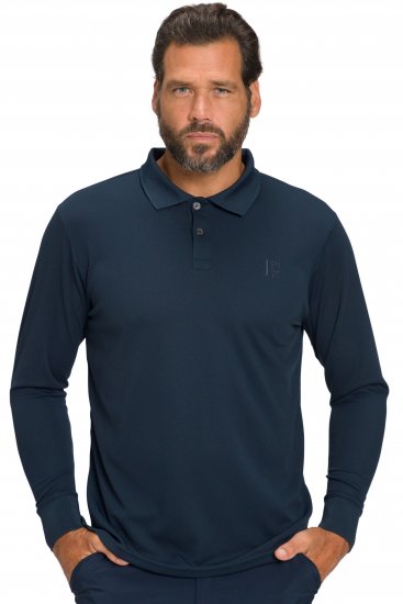 JP1880 Jay-Pi QuickDry Long Sleeve Golf Polo Shirt Navy Blue - Sportstøj & outdoor - Sportstøj i store størrelser til mænd