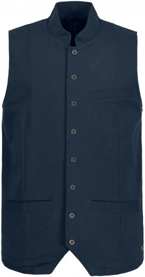 JP1880 Mottled Stretch Knit Stand-up Collar Vest Navy Blue - Jakker - Jakker i store størrelser, 2XL- 12XL