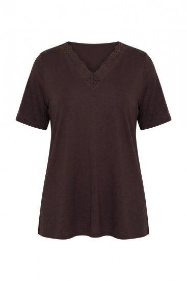 Ulla Popken 806944 Kortærmet pyjamas Brun - Pyjama/Loungewear - 