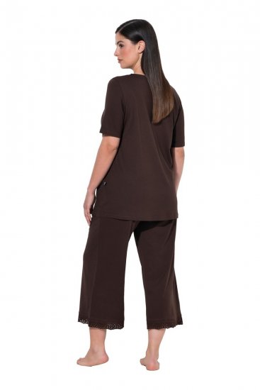 Ulla Popken 806944 Kortærmet pyjamas Brun - Pyjama/Loungewear - 