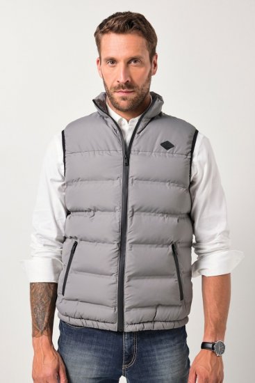 JP1880 Quilted Vest Outdoor Stand-up Collar Grey - Jakker - Jakker i store størrelser, 2XL- 12XL