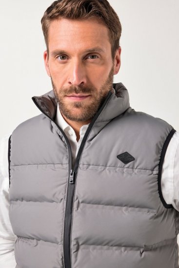 JP1880 Quilted Vest Outdoor Stand-up Collar Grey - Jakker - Jakker i store størrelser, 2XL- 12XL