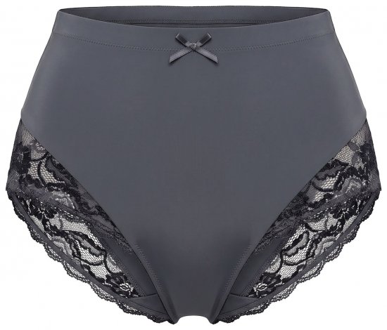 Ulla Popken 809385 Formende trusser med blonde Antracit - Shapewear - 
