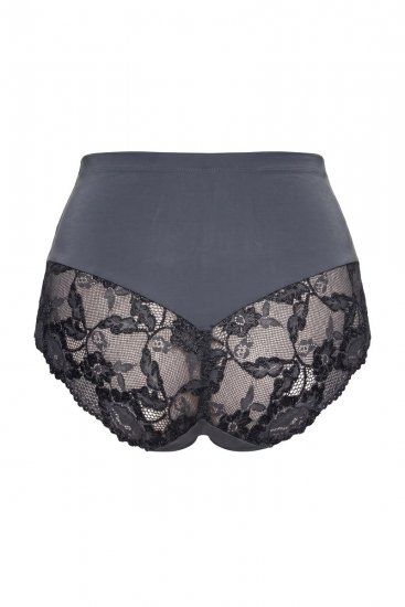 Ulla Popken 809385 Formende trusser med blonde Antracit - Shapewear - 