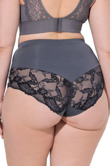 Ulla Popken 809385 Formende trusser med blonde Antracit - Shapewear - 