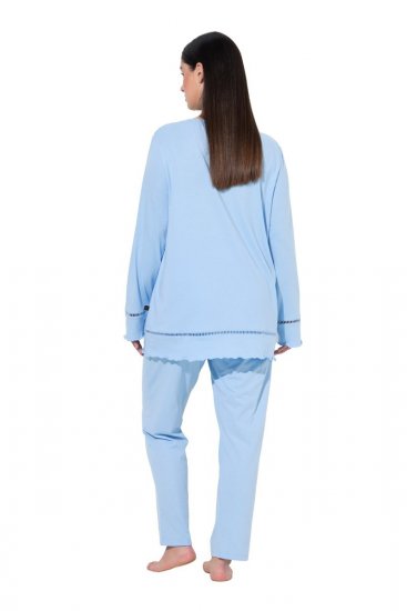 Ulla Popken 810592 Pyjamas med blonde Lyseblå - Pyjama/Loungewear - 