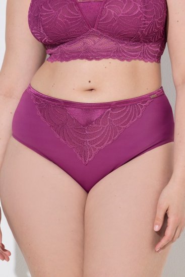 Ulla Popken 811602 Trusser med blonde Mørklilla - Trusser - 