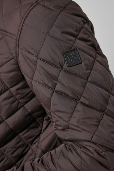 JP1880 811805 Quiltet jakke med fløjlskrave Sortbrun - Jakker - Jakker i store størrelser, 2XL- 12XL