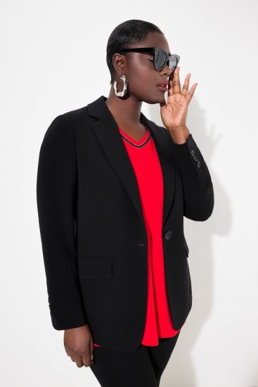 Ulla Popken 811944 Klassisk blazer Sort - Blazere - Blazere i plusstørrelser til kvinder