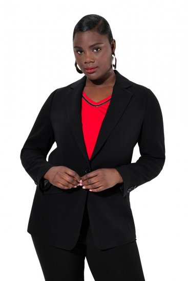 Ulla Popken 811944 Klassisk blazer Sort - Blazere - Blazere i plusstørrelser til kvinder