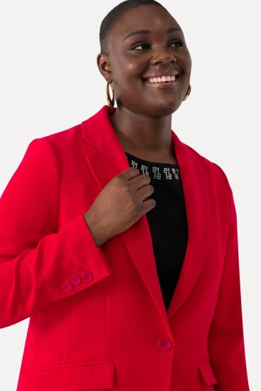 Ulla Popken 811944 Klassisk blazer Rød - Blazere - Blazere i plusstørrelser til kvinder