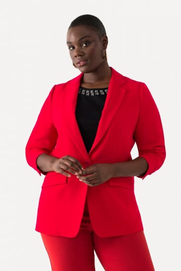 Ulla Popken 811944 Klassisk blazer Rød - Blazere - Blazere i plusstørrelser til kvinder