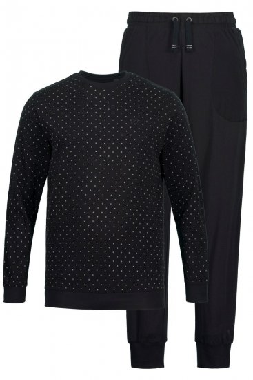 JP1880 Two-piece Pyjamas Long Sleeve and Long Trousers Black - Undertøj og badetøj - Badetøj og Undertøj i store størrelser 