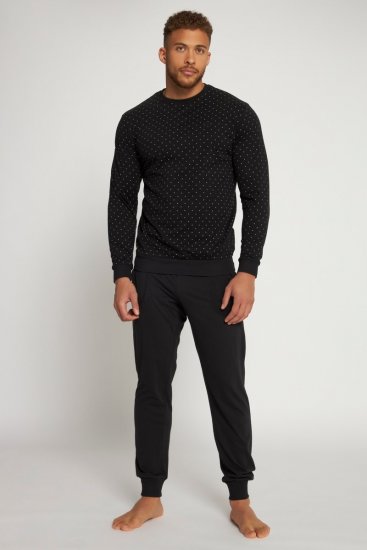 JP1880 Two-piece Pyjamas Long Sleeve and Long Trousers Black - Undertøj og badetøj - Badetøj og Undertøj i store størrelser 