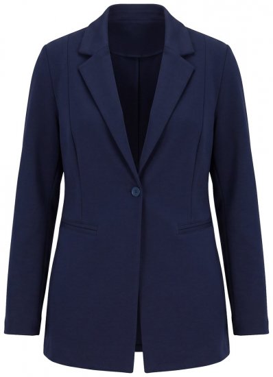 Ulla Popken 812754 Jerseyblazer i punto di roma Mørkeblå - Blazere - Blazere i plusstørrelser til kvinder