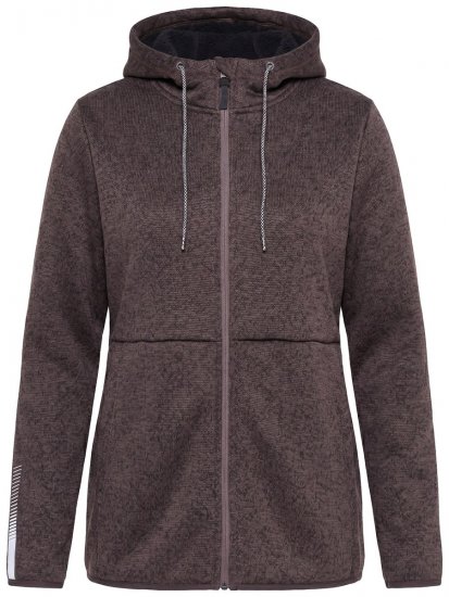 Ulla Popken 812880 Strikfleecejakke med teddyfleece Taupe - Fleecetøj - 