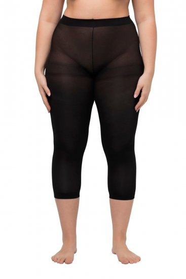 Ulla Popken 815580 3/4-strømpeleggings med gnavbeskyttelse 80 den Sort - Strømpebukser & strømper - 