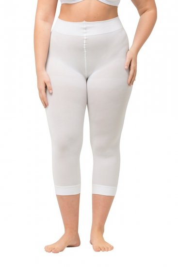 Ulla Popken 815580 3/4-strømpeleggings med gnavbeskyttelse 80 den Hvid - Strømpebukser & strømper - 