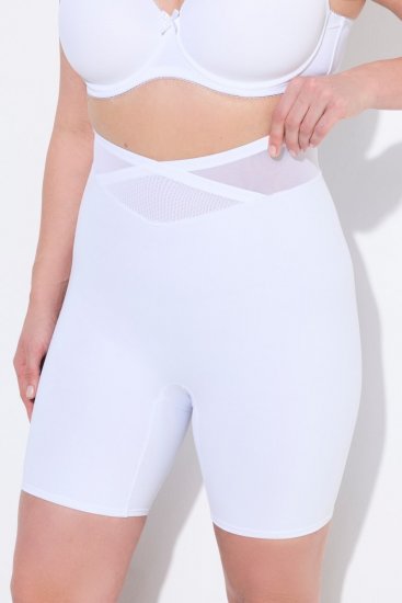 Ulla Popken 816440 Formende shorts med høj talje Hvid - Shapewear - 
