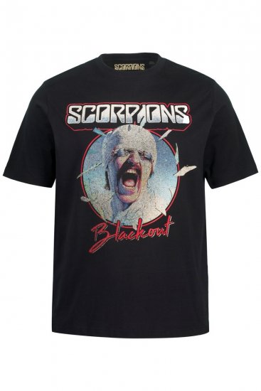 JP1880 Scorpions Blackout Graphic Comfort Fit Band T-Shirt Black - T-shirts - T-shirts i store størrelser - 2XL-14XL